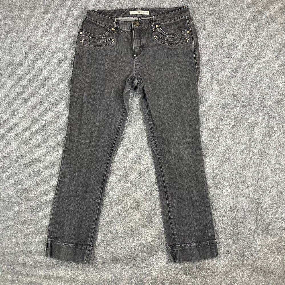 Tommy Hilfiger Jeans Womens Size 6 Dark Gray Skinny Stretch Denim